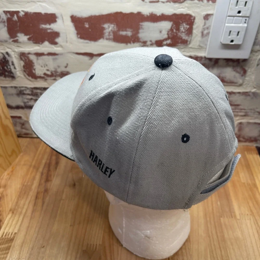 Harley-Davidson Embroidered Grey Wool Blend Adjustable Hat Teener Made in Korea